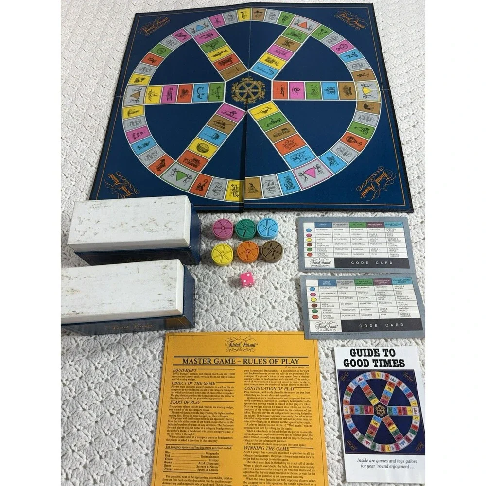 Lot of 3 Trivial Pursuit Editions All American Genus and Genus II (Full Sets)